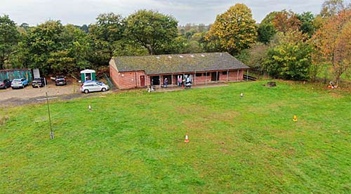 Exterior view of Badgers Lodge at Sandy Acres Campsite