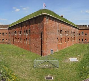 Historic cannon and fortifications at Fort Nelson, Royal Armouries Museum, Portsmouth