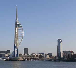 The Spinnaker Tower soaring above Portsmouth Harbour, Hampshire